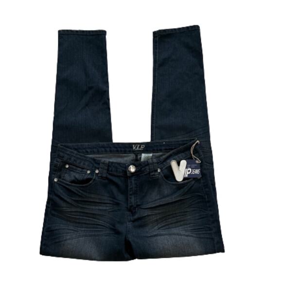 V.I.P. Jeans Distressed Dark Wash Embellished Pocket Skinny Jeans Size 15/16 NEW - Picture 12 of 12